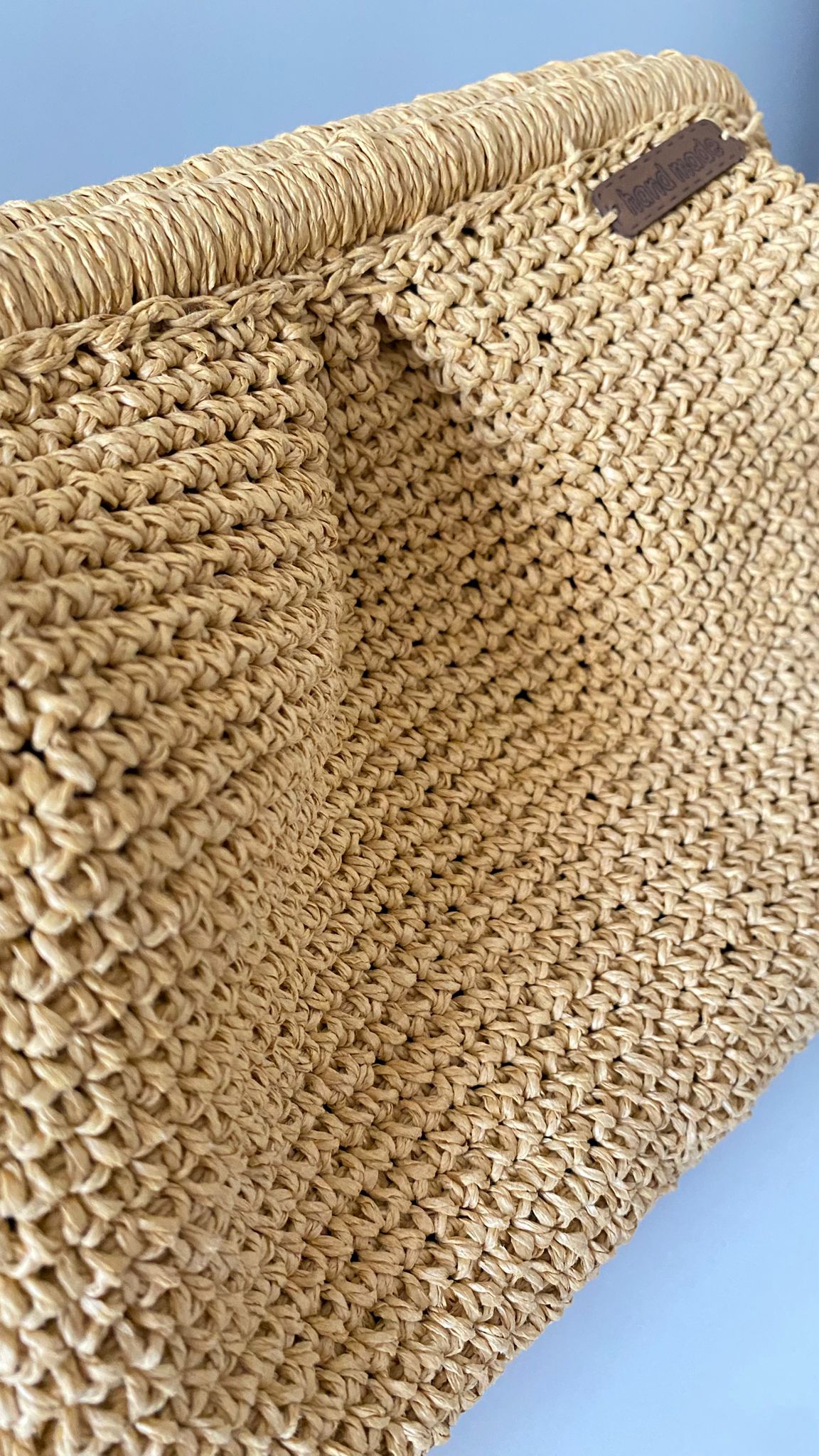 HAND KNITTED STRAW BAG
