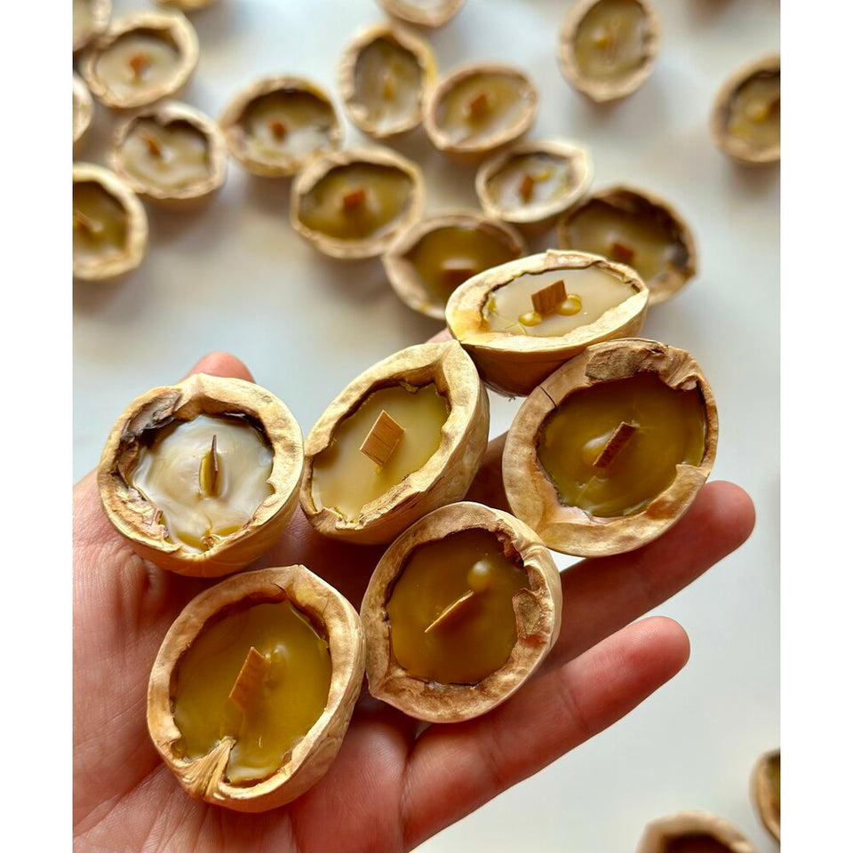 NATURAL WALNUT SHELL CANDLE